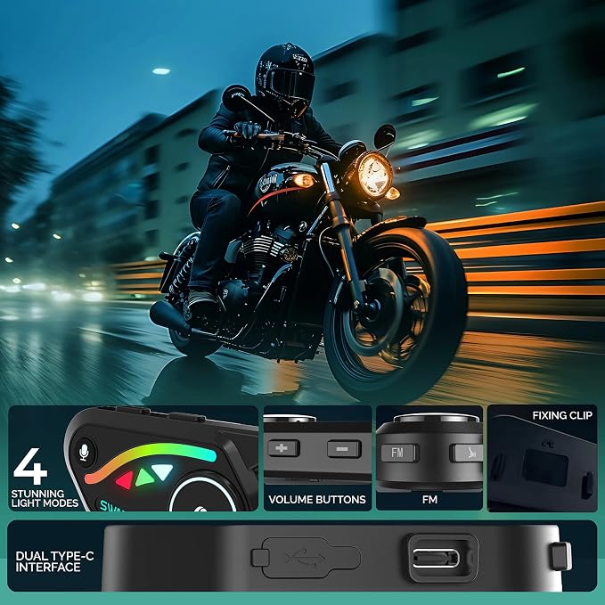 V8 Motorcycle Bluetooth Headset, Helmet Intercom - Image 5
