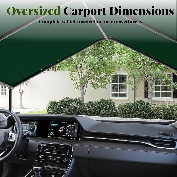 Carport, 10‘ x 20’ Heavy Duty Portable Garage All-Season Car Canopy w/Removable - Image 7