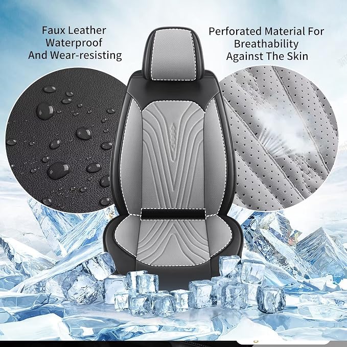 Front Seat Covers Fit for Toyota Camry 2012-2025 Faux Leather Automotive Seat - Image 3