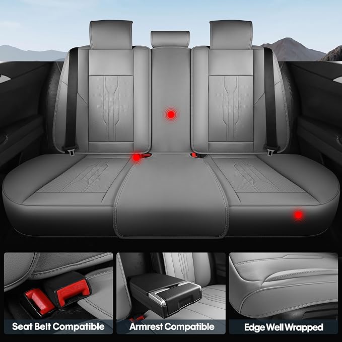AOOG Car Seat Covers Full Set, Leather Seat Covers - Image 3