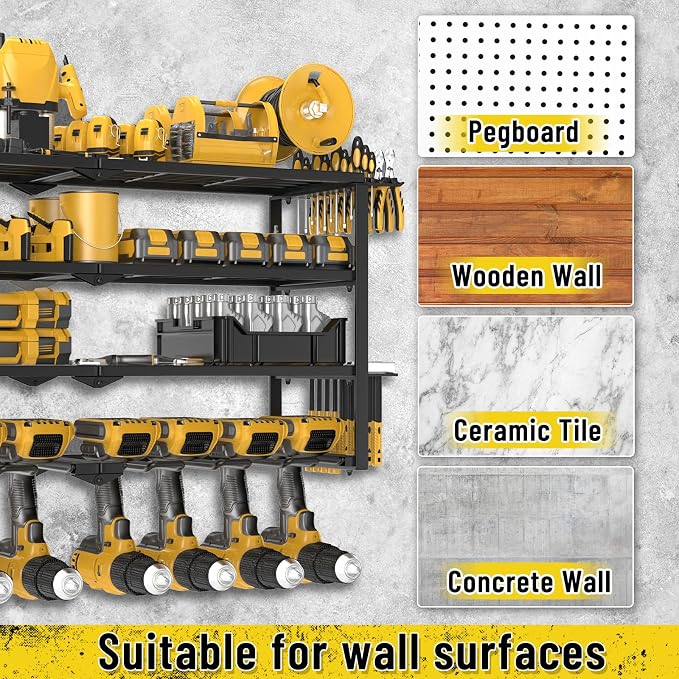 Heavy Duty Power Tool Organizer Wall Mount, Cordless Drill Hanger Storage Rack - Image 6