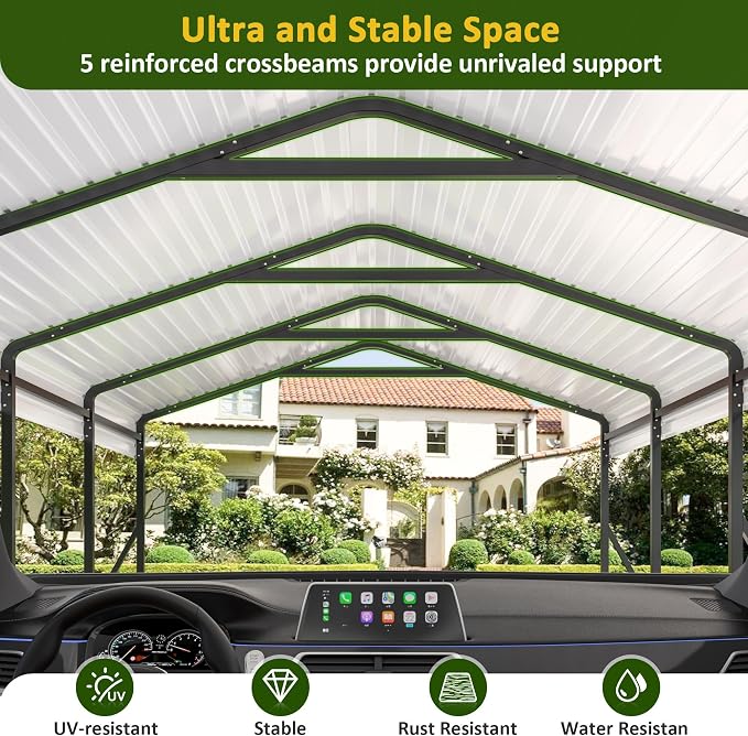 Carport 12x20 FT Heavy Duty Carports Canopy - Image 7