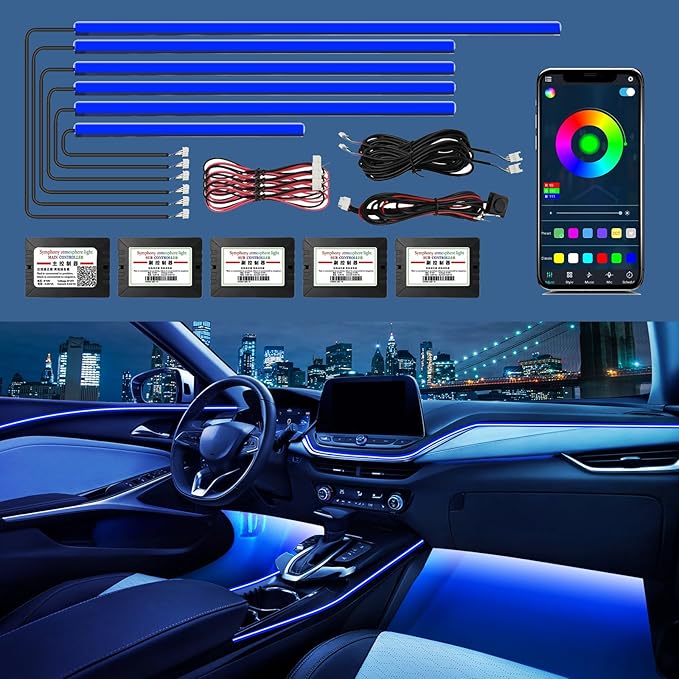 WEBUPAR Acrylic Interior Car Lights - 6 in 1 LED Strip Lights by WEBUPAR