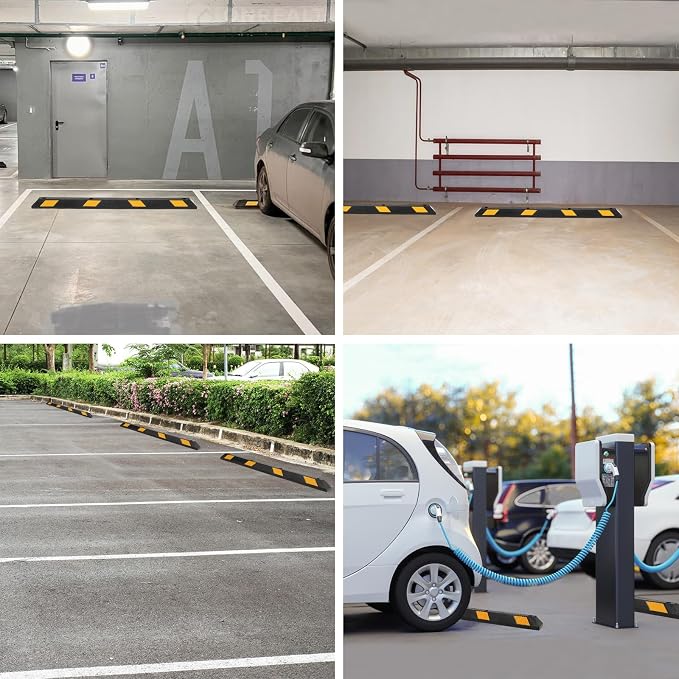 2 Pack Heavy Duty Rubber Parking Curb - 55000 Lb Capacity - Image 8