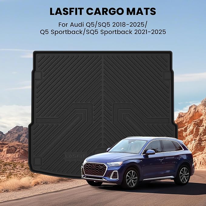 LASFIT Cargo Mat for Audi Q5/SQ5 2018-2025, Custom Fit All-Weather TPE Rubber - Image 2