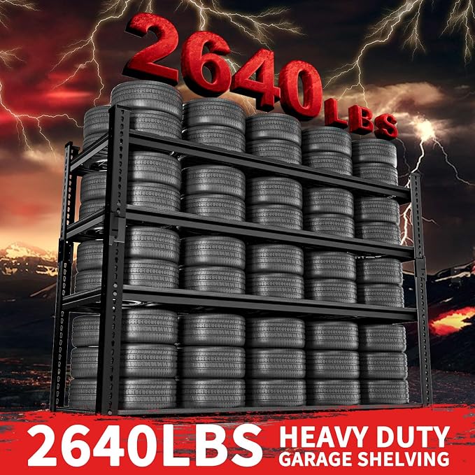 Storage Shelves 4PCS, Garage Shelving Heavy Duty 2640LBS Capacity, 4 Tier - Image 4