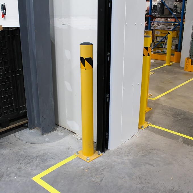 BISupply Safety Bollard Post Parking Barrier 6 Pack - 42in Yellow Pipe Bolt - Image 7