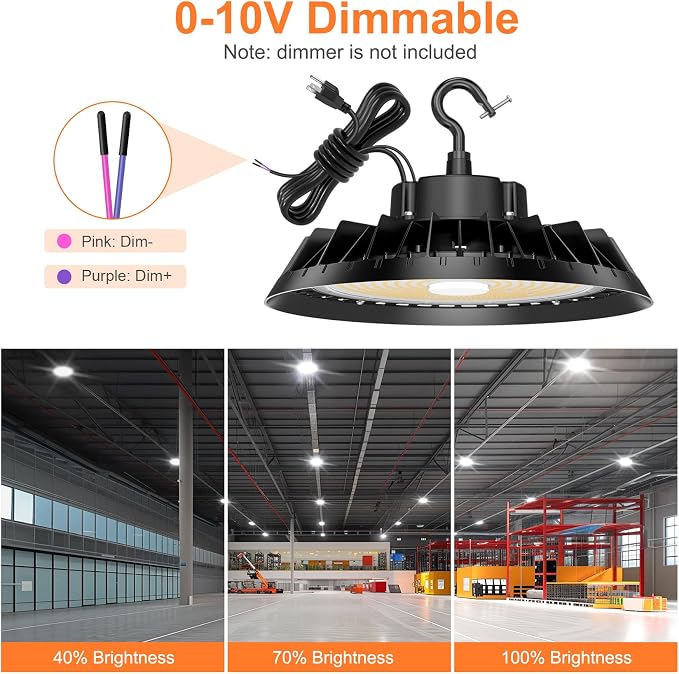 4Pack LED High Bay Lights, Super Bright 150W UFO High Bay LED Shop Lights - Image 9