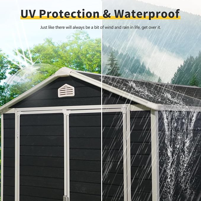 6x8 FT Outdoor Storage Resin Shed - Image 2