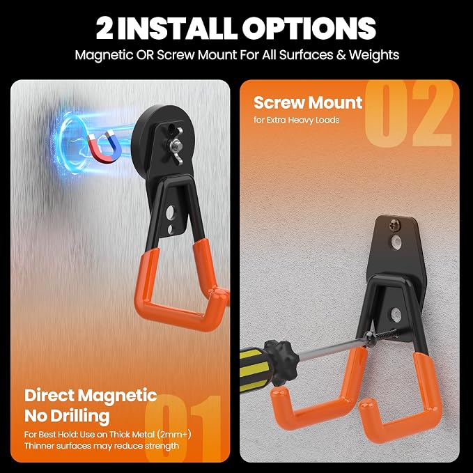8 Pack Large Heavy Duty Magnetic Hook Extra Strong Magnetic Garage Hooks Big - Image 7