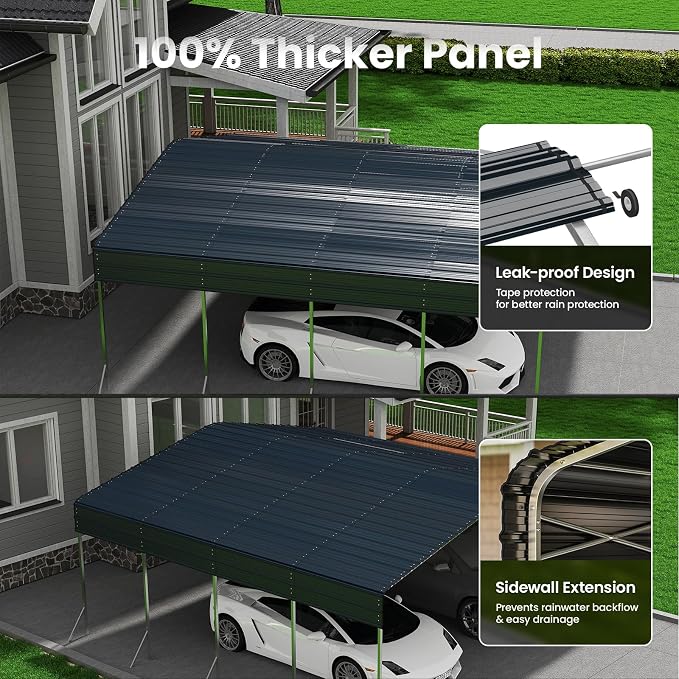 Heavy Duty Metal Carport – Sturdy Structure, All-Weather Protection, Easy - Image 3