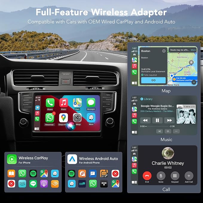 Wireless CarPlay Adapter 2025, Convert Wired to Wireless CarPlay Adaptor - Image 6