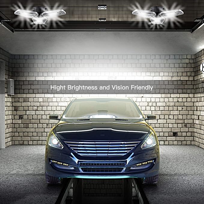 LED Garage Lights, Deformable LED Garage Ceiling Lights 9000 Lumens, 82W CRI 80 - Image 8