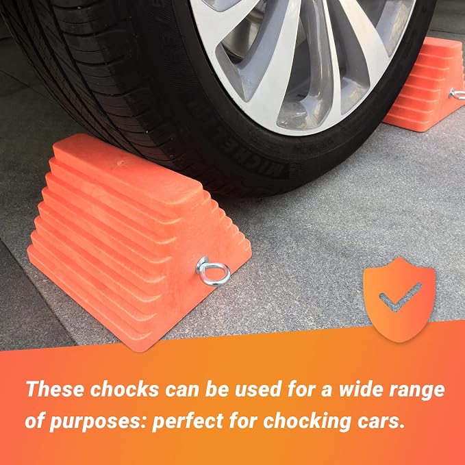 2 Packs Wheel Chocks Heavy Duty Orange - Image 5