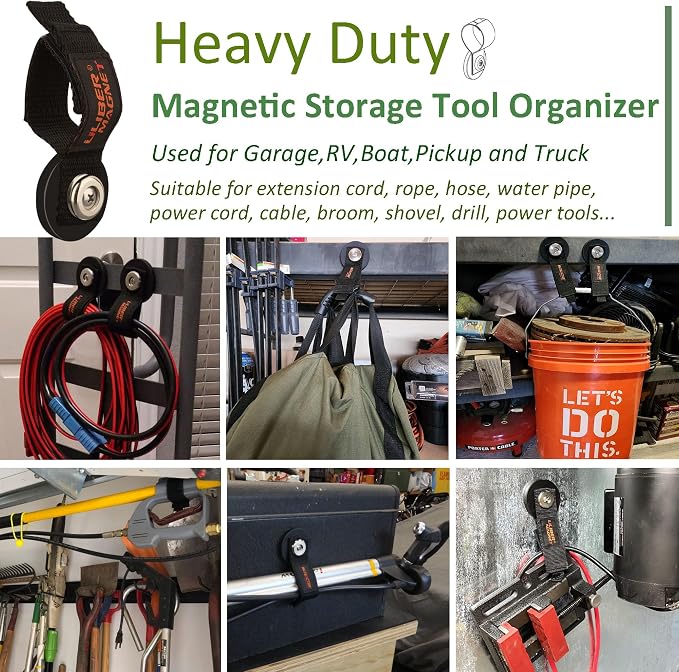 ULIBERMAGNET Strong Magnetic Storage Hooks, Heavy Duty Magnetic Garage Storage - Image 6