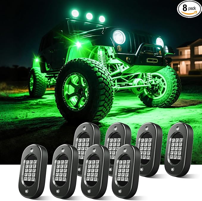 Honalia RGB Rock Lights for Trucks 8 pods, Neon Light Kits for UTV by Honalia