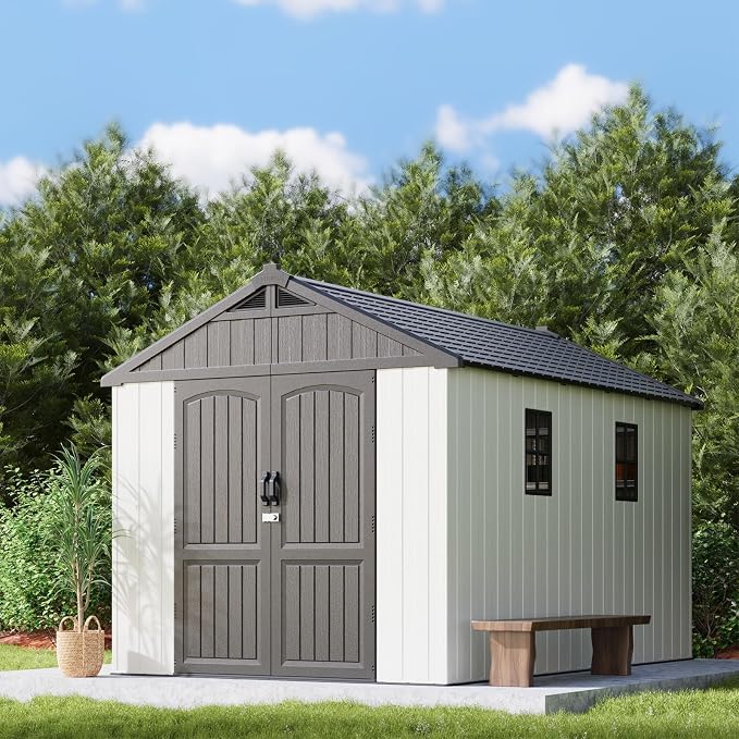 Patiowell 8x12 FT Outdoor Storage Shed, Plastic Shed Resin Garden Shed by Patiowell