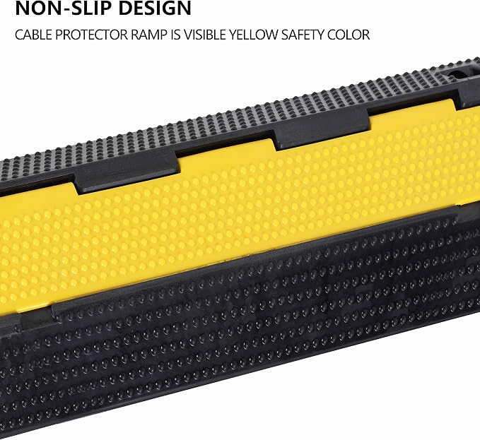 2 Pack Rubber Cable Ramp Hose Cable Protector Ramp 1 Channel 22000Lbs Load - Image 5