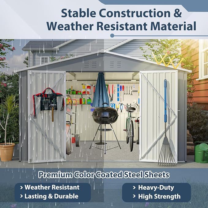 10X8 FT Outdoor Tool Storage Shed - Image 2