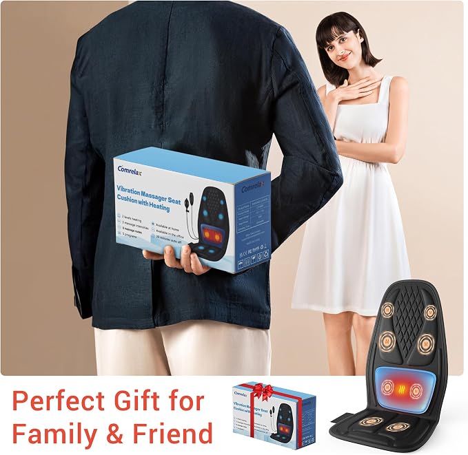 Back Massage Chair Pad with 3D Lumbar Support, Electric Back Massager - Image 7