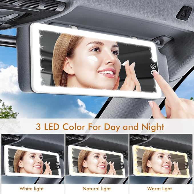Car Sun Visor Vanity Mirror, Dimmable Makeup Mirror - Image 4