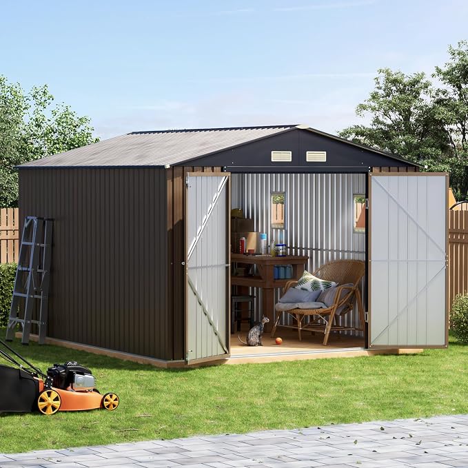 10x10 FT Outdoor Metal Storage Shed - Image 8