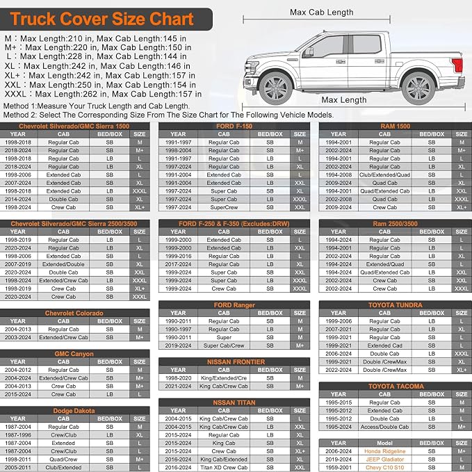 Kayme Full Size Truck Cover Waterproof All Weather, Heavy Duty Outdoor Large - Image 5