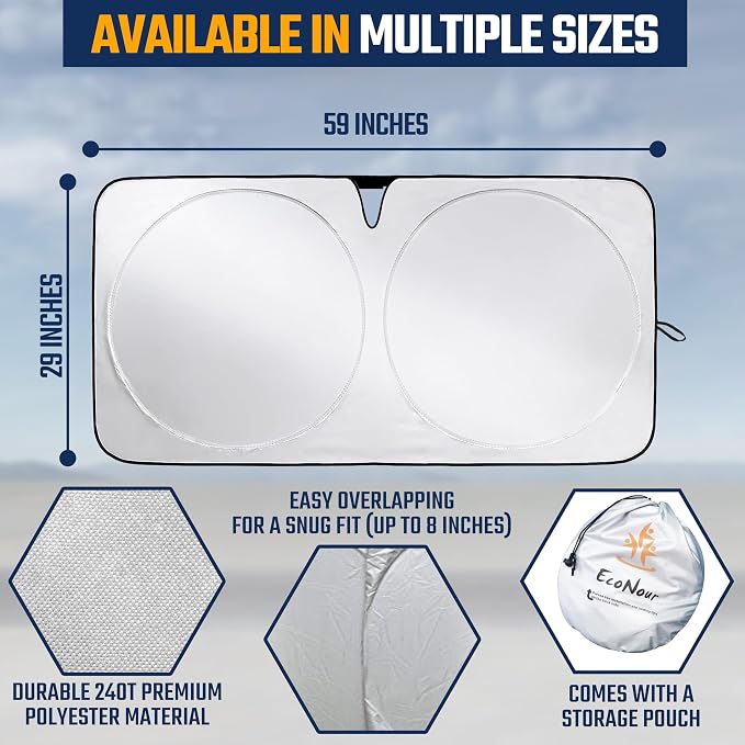 EcoNour Car Windshield Sunshade | Advanced Light-Blocking Protection | Foldable - Image 6
