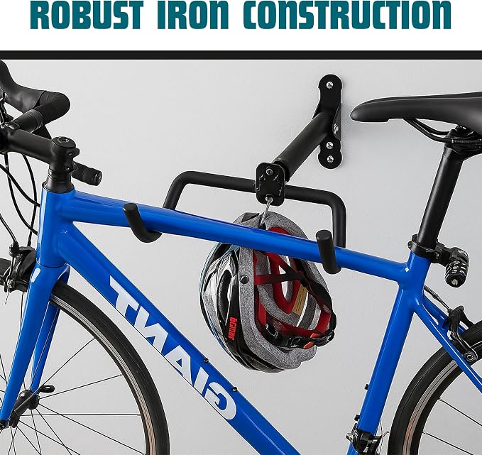 Bike Wall Mount, 2 Pack Bike Hanger, Foldable Bicycle Storage Horizontal Rack - Image 7