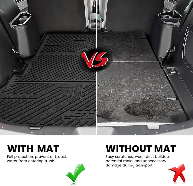 LASFIT Trunk & Backrest Mat for Ford Explorer 2015-2019, Custom Fit All Weather - Image 4