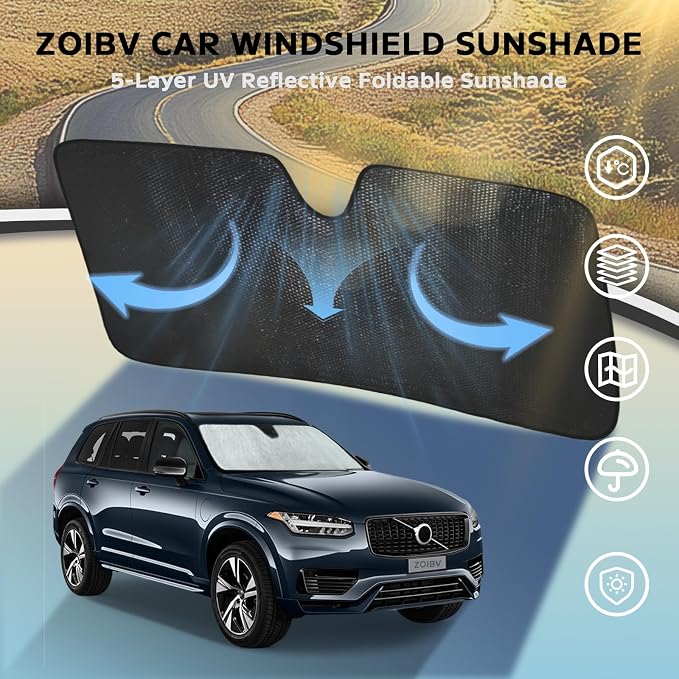 Windshield Sun Shade for Volvo XC90 2016-2025 - Image 3