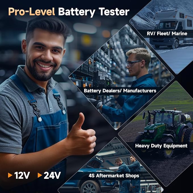 FOXWELL BT705 Plus Car Battery Tester 12V 24V Automotive, 100-2000CCA Battery - Image 8