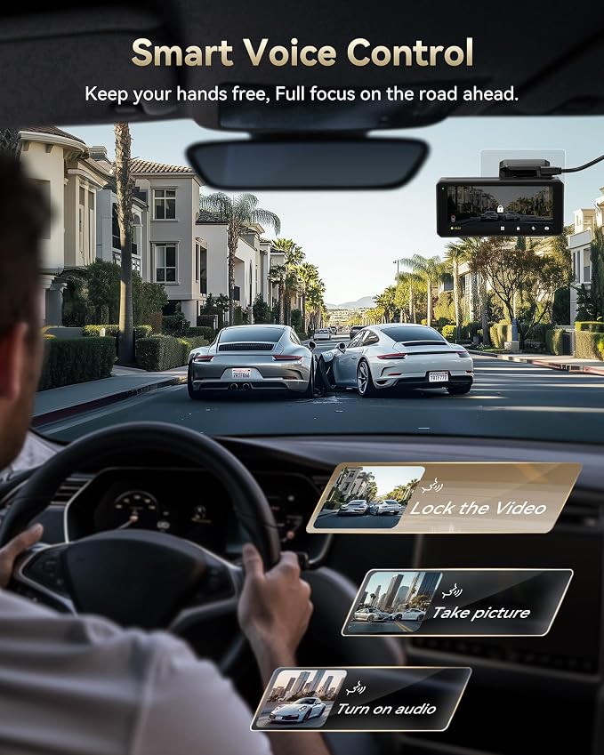 REDTIGER Dual 4K Dash Cam with 256GB eMMC, STARVIS 2 IMX678 Front and Rear Dash - Image 5
