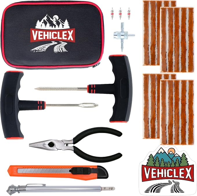 Vehiclex Tire Repair Kit for Plug and Patch by Vehiclex