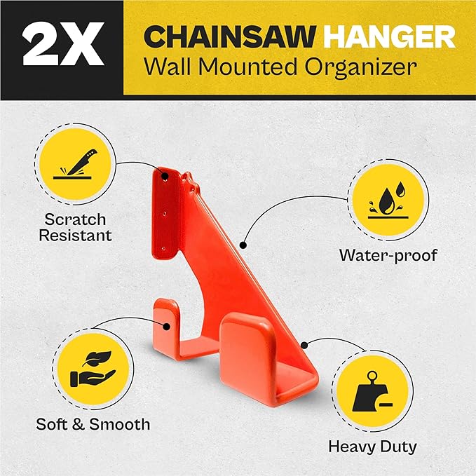 2 Pack Heavy Duty Chainsaw Wall Mount Holder – Chainsaw Hanger Rack - Image 3