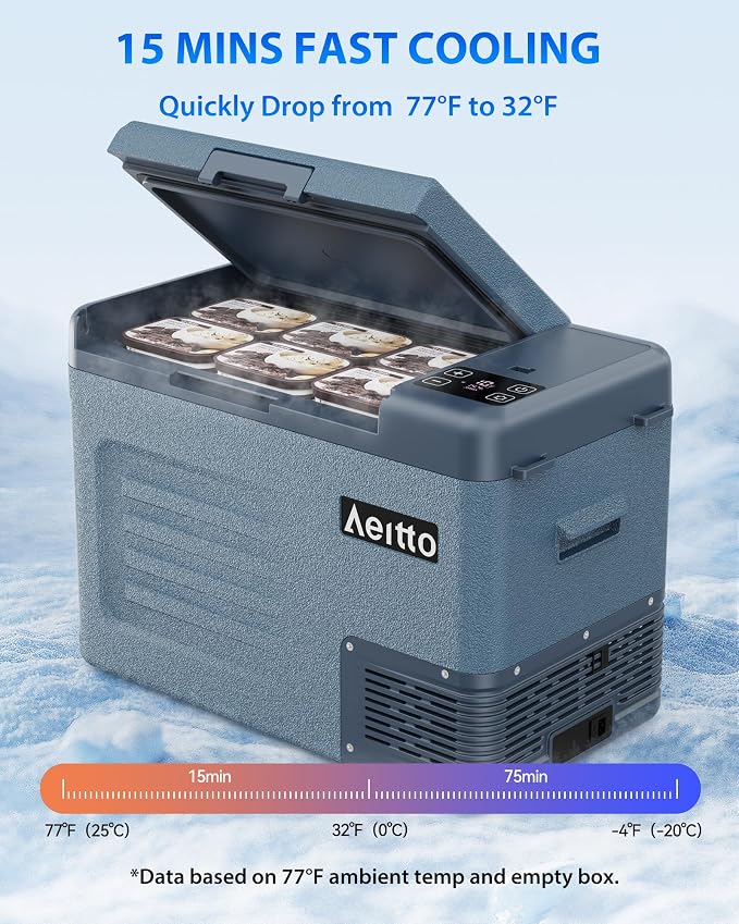 Aeitto 12 Volt Car Refrigerator 30Quart Car Fridge Freezer Electric Cooler - Image 3