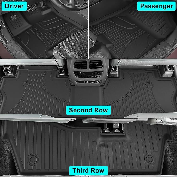 Floor Mats Compatible with Honda Pilot 8 Seats 2016-2022 - Image 2