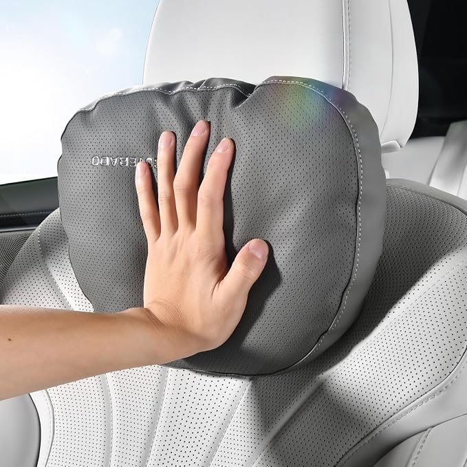 Coverado Leather Car Headrest Pillow Car Neck Pillow - Image 2