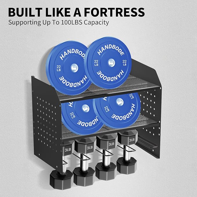 Power Tool Organizer Wall Mount – Adjustable Shelf, Side-Mounted 4-Outlet - Image 6
