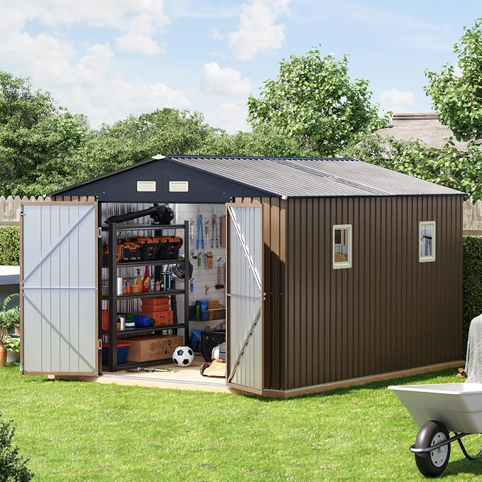 10x12 FT Outdoor Metal Storage Shed - Image 8