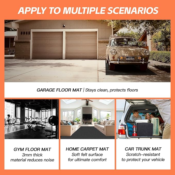 8.2’x 22' Garage Floor Mat & Oil Spill Mat, Heavy Duty Under Car Mat - Image 6