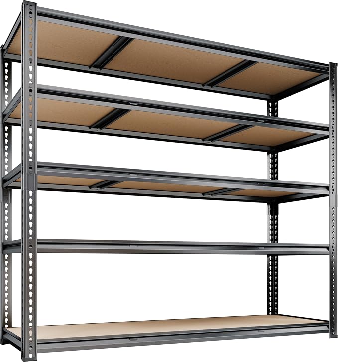 48"W Garage Shelving, 2650LBS Storage Shelves heavy duty, 5 Tier Metal Shelving - Image 9