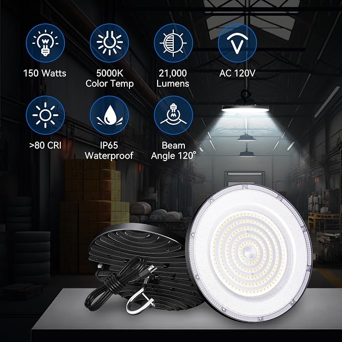 6 Pack UFO Led High Bay Light 150W, 5000K High Bay Led Lights - Image 2