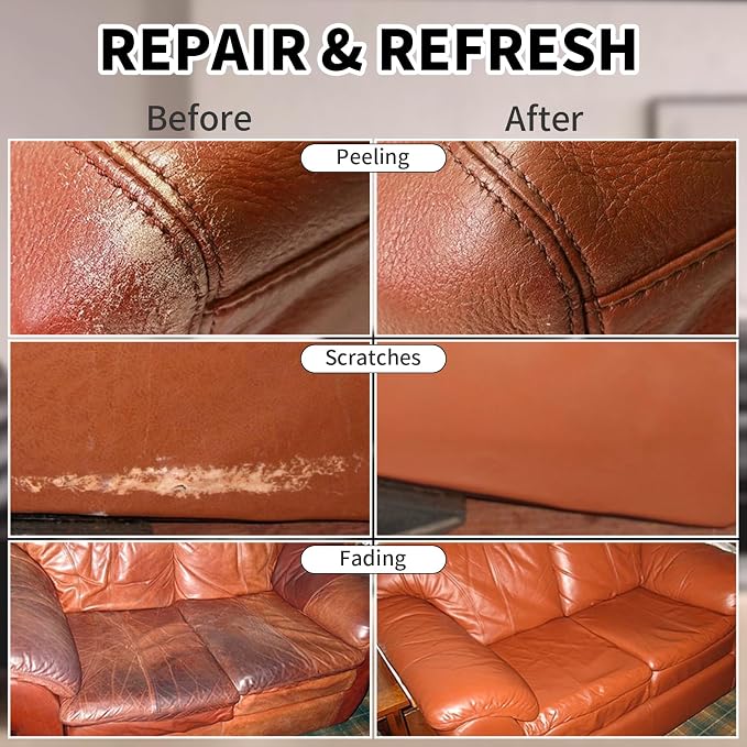 Leather Recoloring Balm, 8.5oz Leather Color Restorer, Light Brown Leather - Image 3