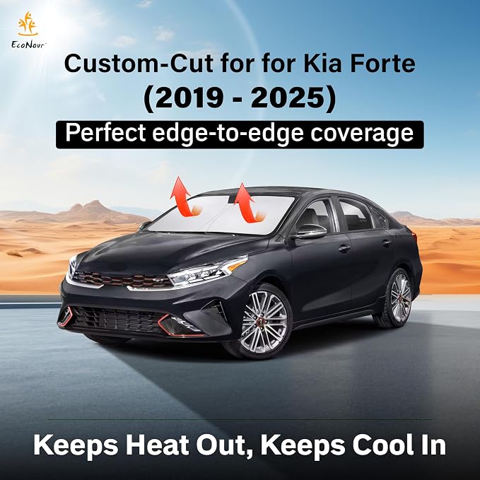 Econour Windshield Sun Shade for Kia Forte 2019-2025 Accessories Custom Fit - Image 2
