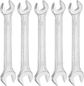 HARFINGTON 5pcs Double Open End Wrench 9mm x 11mm Metric 15 Degree Offset Angle by HARFINGTON