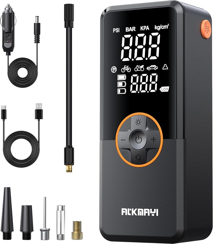 Tire Inflator Portable Air Compressor, 150PSI Air Pump by ATKMAYI