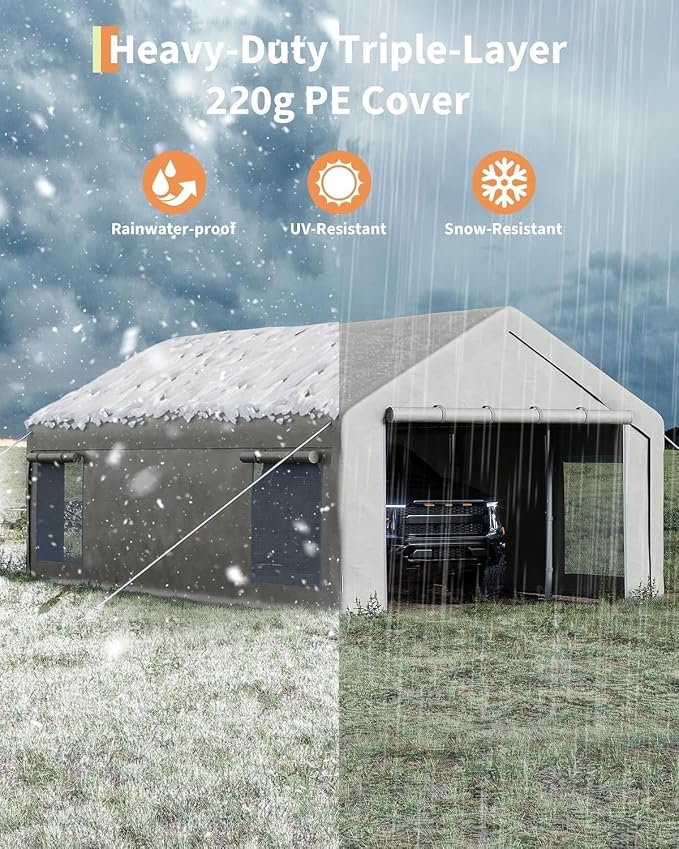 13 x 25FT Heavy Duty Carport - Image 5