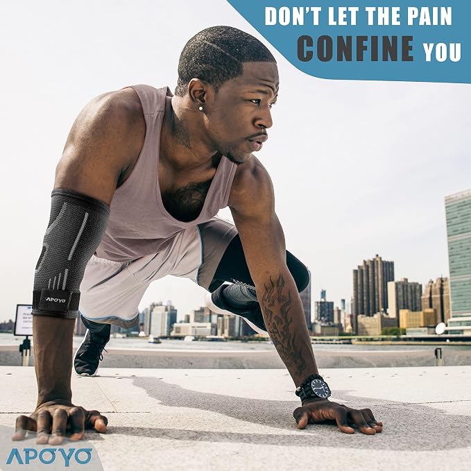 APOYO Elbow Brace for Tendonitis and Tennis Elbow, Elbow Compression Sleeve - Image 3