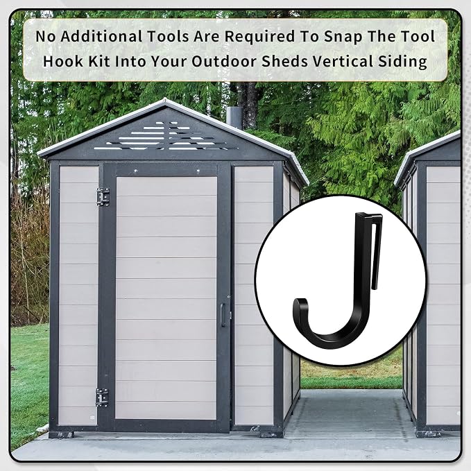 4 Pcs J Tool Hooks Plastic Multi Purpose Shed Organizer Accessories - Image 7